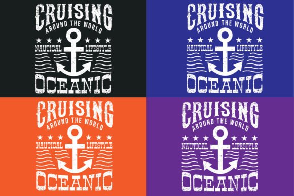 Anchors Sea Waves T Shirt Print Design