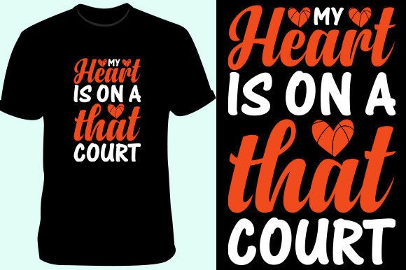 Basketball T-shirt Design My Heart Free