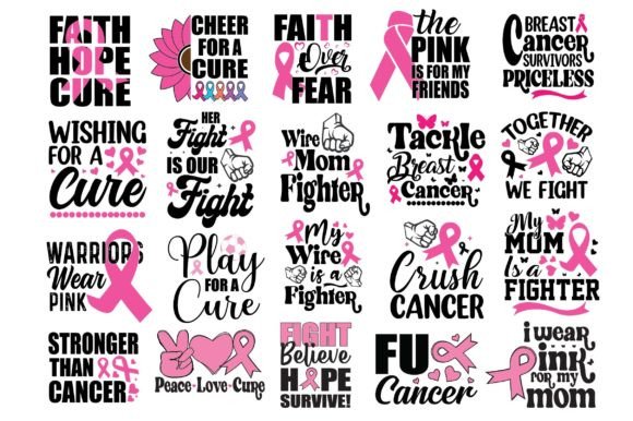 Breast Cancer Svg T-Shirt Design Bundle