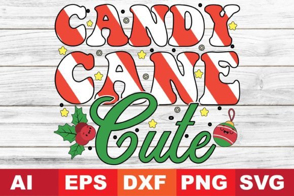 Candy Cane Cute Groovy T-shirt Design