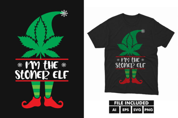 Elf Weed Cannabis Christmas SVG T-shirt Graphics