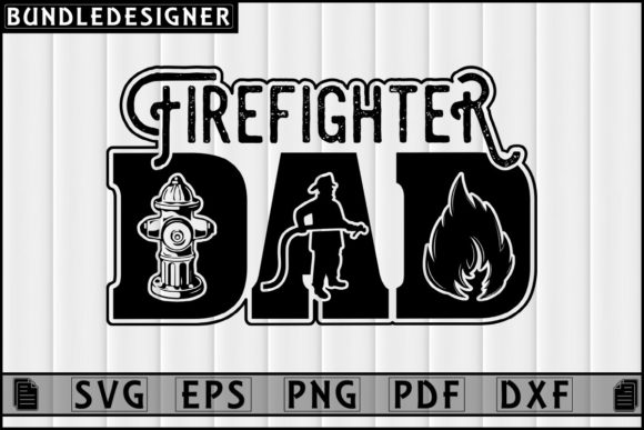 Firefighter Dad-Graphic T-shirt Design