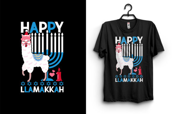 HAPPY LLAMAKKAH T-Shirt Design Graphics