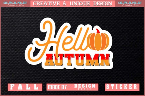HELLO AUTUMN STICKER SVG T SHIRT DESIGN