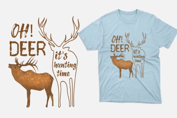 Hunting T-shirt Design with Deer