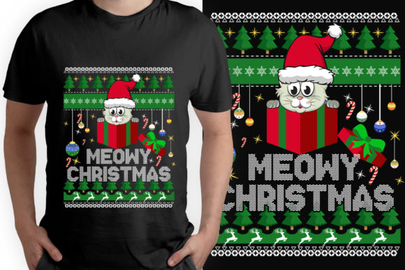 Meowy Christmas T Shirt: Graphics and T-Shirt Designs