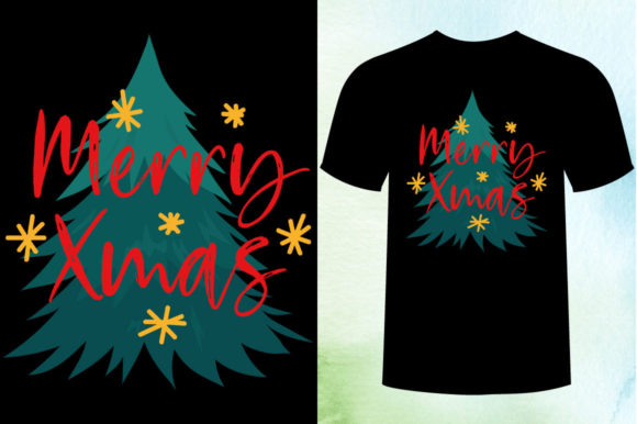 Merry Xmas T-Shirt Design Graphics