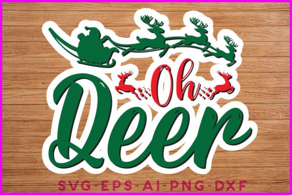 Oh Deer Christmas Sticker T-shirt Design: Graphics and Crafts
