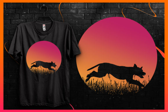 Retro Vintage Sunset-Dog Silhouette 11 Graphics