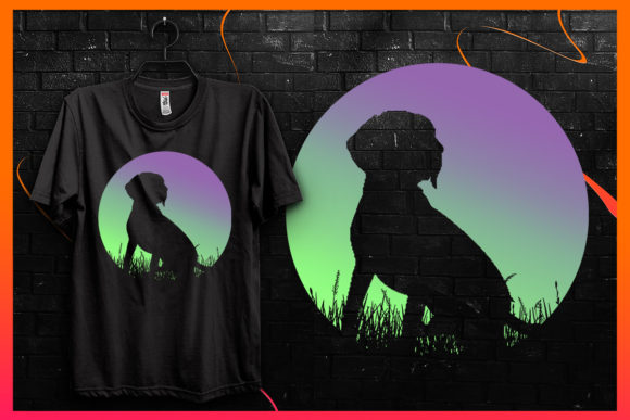 Retro Vintage Sunset-Dog Silhouette 12 Graphics