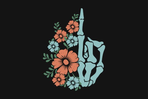 Skeleton Middle Finger Vector T-shirt Graphics and Crafts
