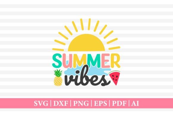 Summer Vibes T-Shirt Sticker Design: Graphics for Crafts and Content